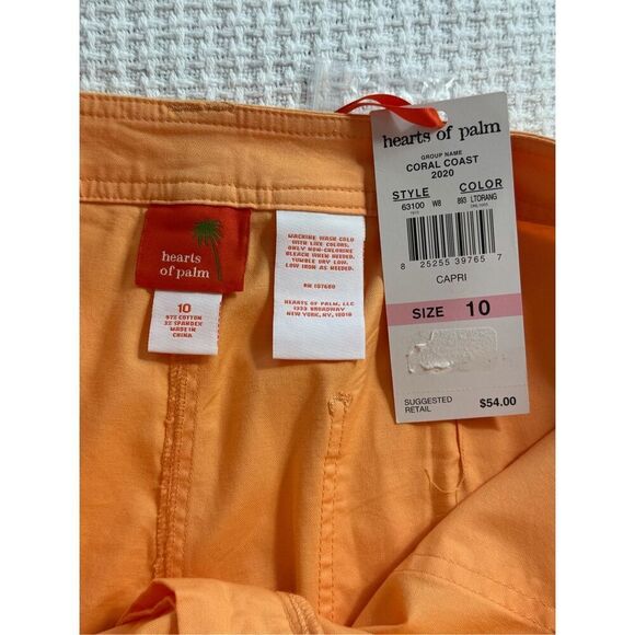 HEARTS OF PALM Women’s SIZE 10 Light Orange Capri - Picture 4 of 5